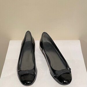 Stuart Wietzman Black Patent Leather Ballerina Flats Size 9.5